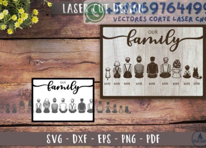 Cuadro de familia con noombres personalizados