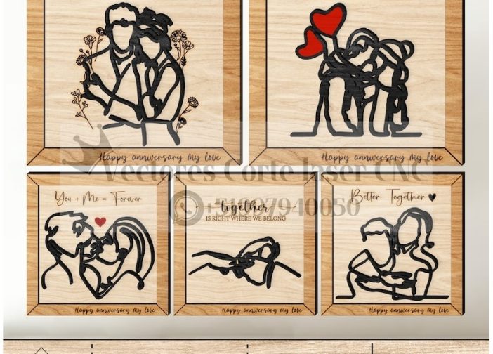 Cuadro pareja linea arte