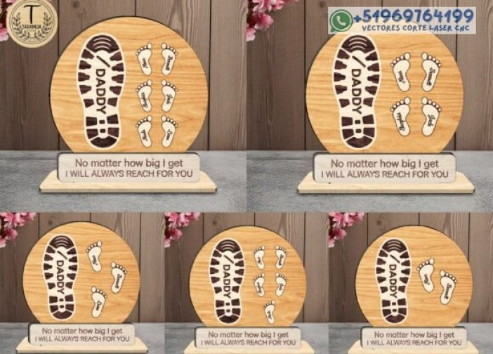 Cuadros personalizado con huella Día del Padre Para mas Vectores Whatsapp 51969764199