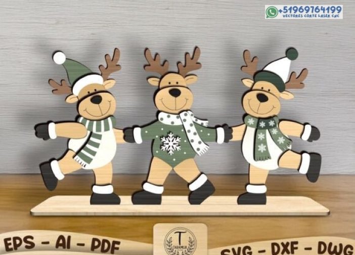 Decoración De Mesa De Navidad De Reno SVG 1
