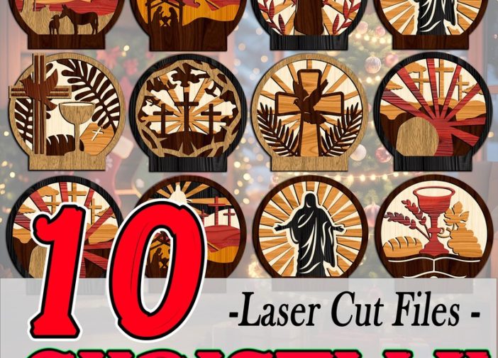 Decoración cristiana en capas para puesto