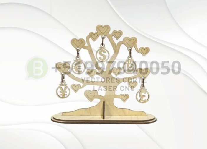 Decoración de mesa con forma de árbol del dinero