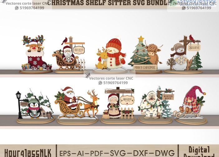Decoración de personajes estantes navideños Para mas Vectores Whatsapp 51969764199