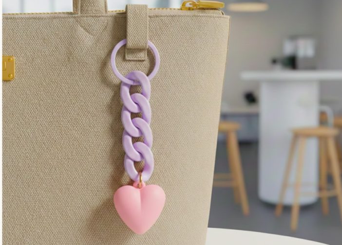 Dije para bolso con forma de corazon