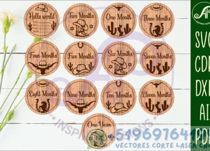 Discos de hitos mensuales de Cowboy Baby