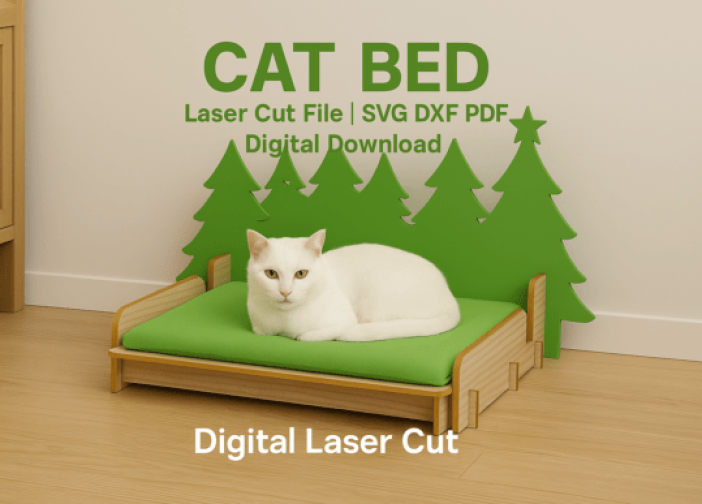 Diseño de árbol de Navidad para cama de gato