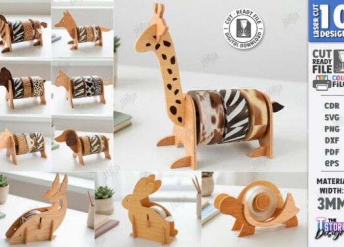 Dispensador de cinta adhesiva con diseño de animales