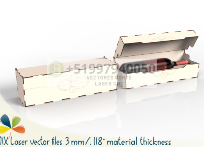 Divertida caja de vino grabada con tapa original