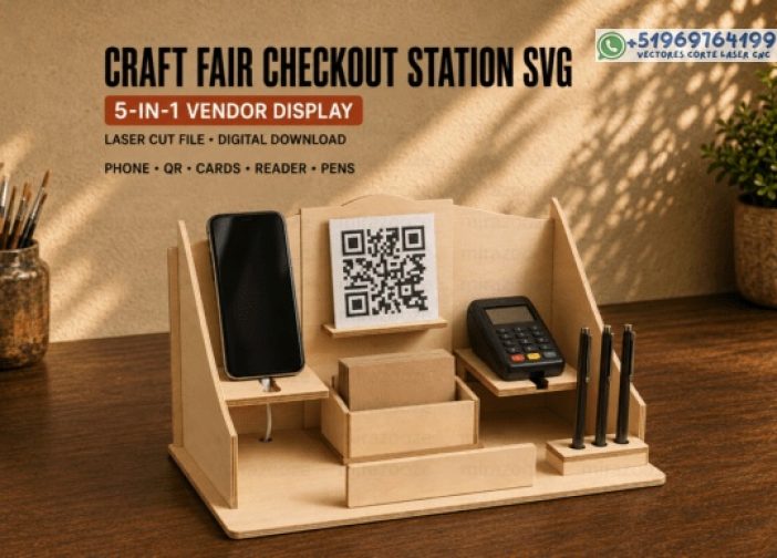 Estación de pago de feria artesanal SVG