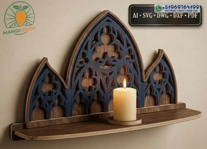 Estante de la catedral gótica SVG_3mm
