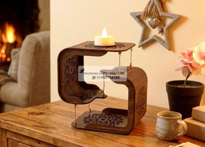 Estante flotante para velas de te