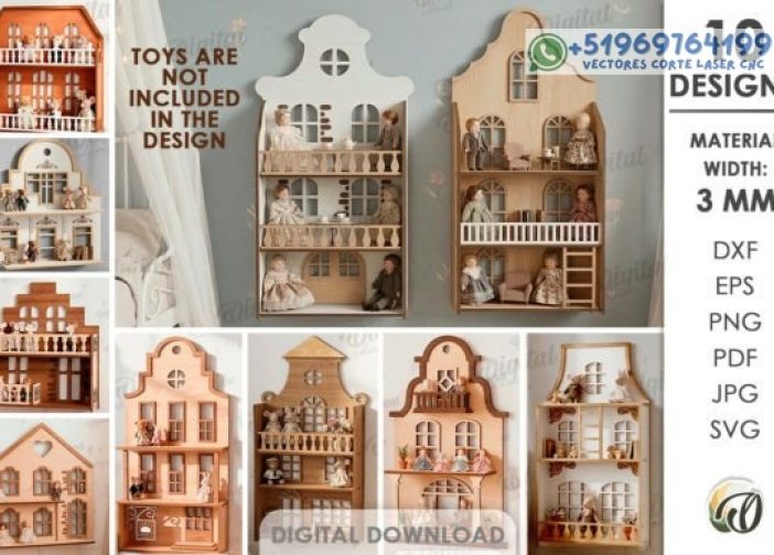 Estanterías para casa de muñecas de Ámsterdam Para mas Vectores Whatsapp 51969764199