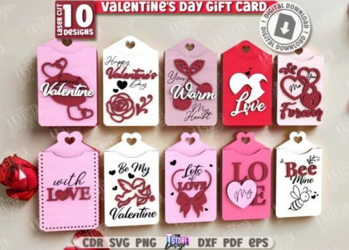 Etiquetas de regalo para San Valentín