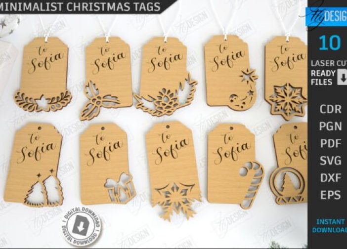 Etiquetas navideñas minimalistas