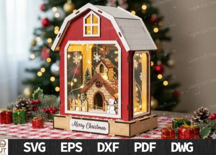 Farol de granero navideño