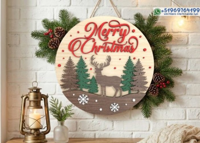 Feliz Navidad ciervo signo SVG