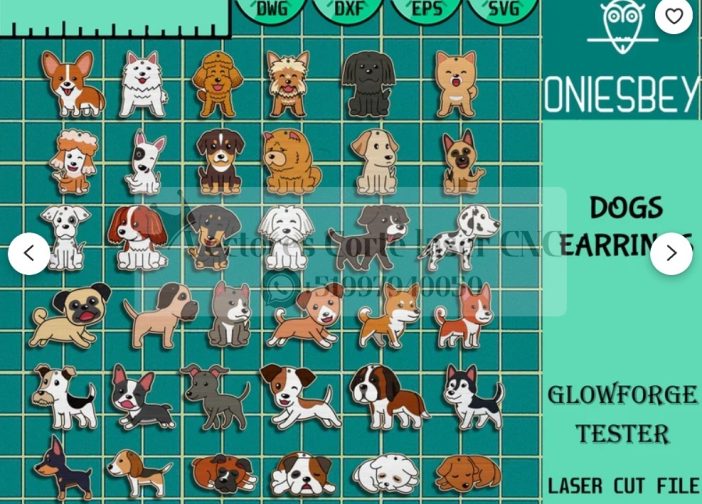 Funny dog earrings svg bundle