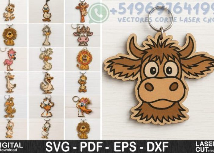 GRAN Paquete de llaveros de animales divertidos