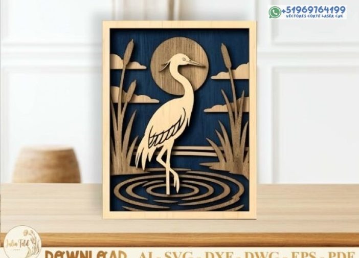 Gran caja de sombras en capas de garza azul SVG 1