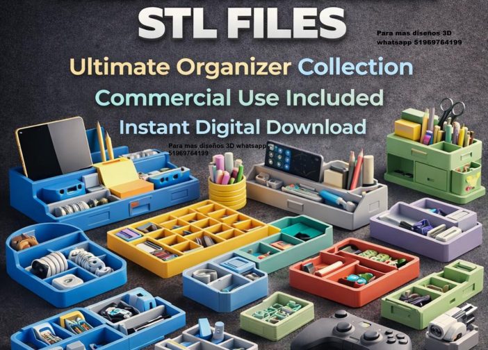 Gran colección de organizadores de escritorio
