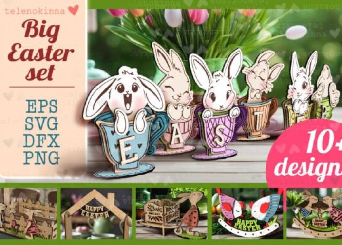 Gran conjunto de Pascua Corte láser de Pascua