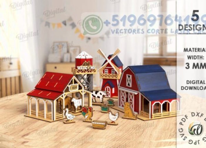 Gran pack completo de granja 3D Decoración del hogar