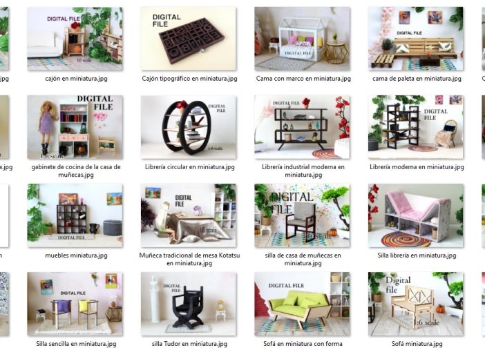 Gran pack de miniaturas muebles objetos para casitas