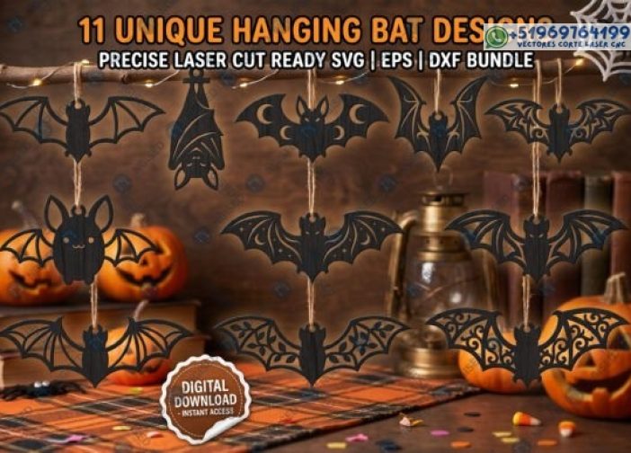 Halloween Hanging Bat Corte Láser Pack