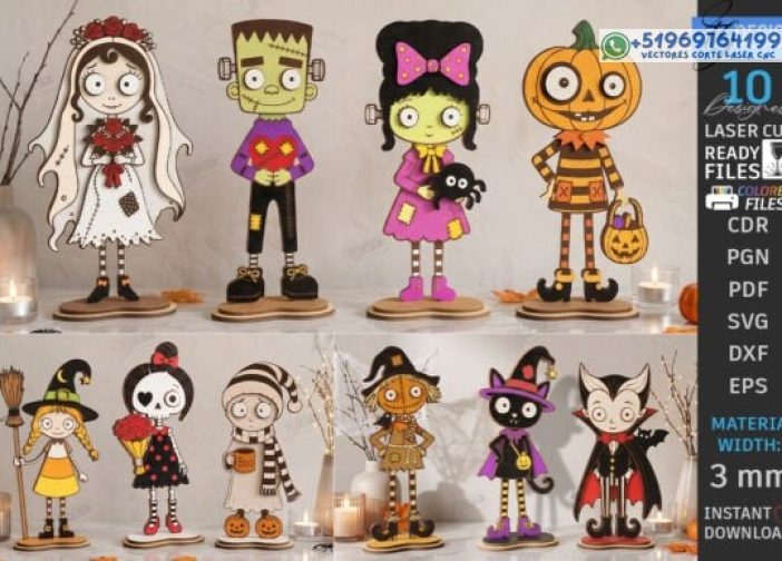 Halloween Standing Character Laser Set