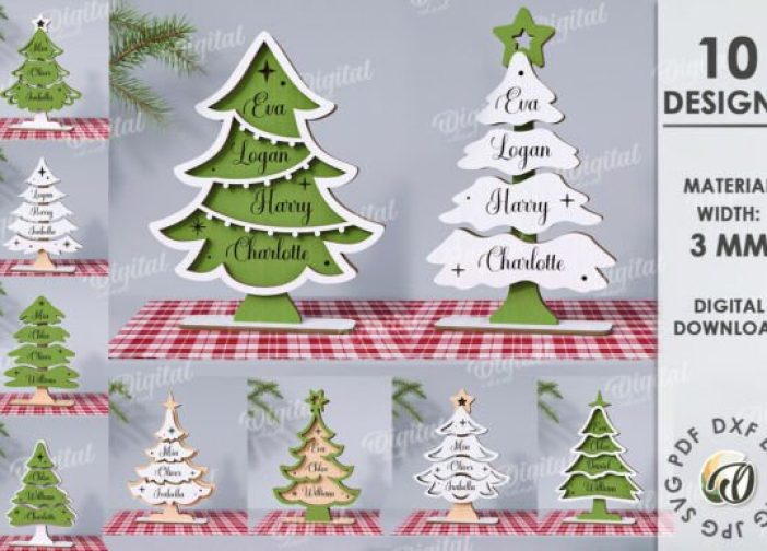 Hermoso arboles genealógicos navideños