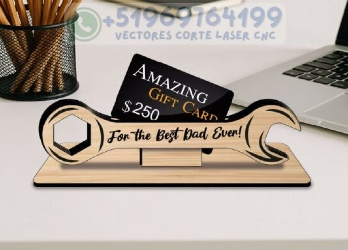 Herramienta de llave inglesa para sujetar tarjetas de regalo Día del Padre