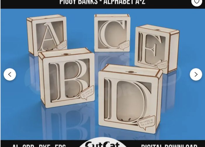 Hucha alcancía con letras de la A la Z