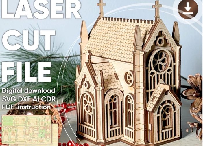 Iglesia laser cut file easter decor