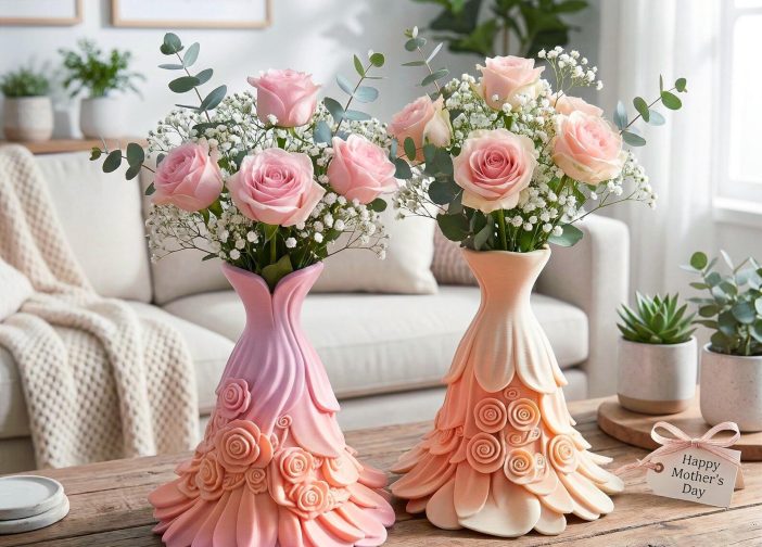 Jarron con diseño floral de rosas lo mejor en 3D al 51969764199