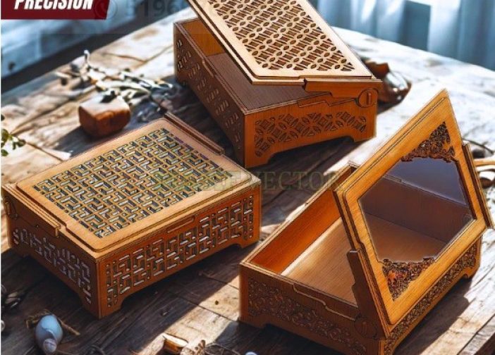 Joyero rectangular con tapa abatible