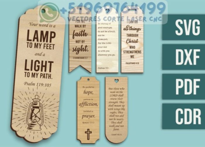 Juego de 6 marcapáginas bíblicos