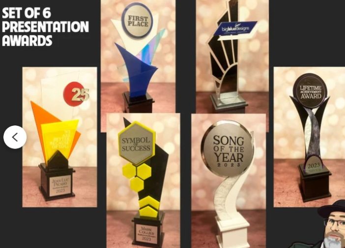 Juego de 6 premios trofeos de presentación