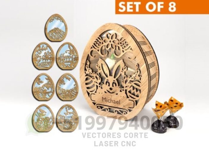 Juego de 8 porta caramelos de Pascua en forma de huevo