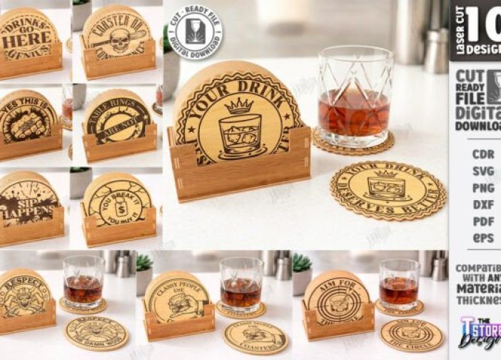 Juego de Posavasos sarcásticos con soporte