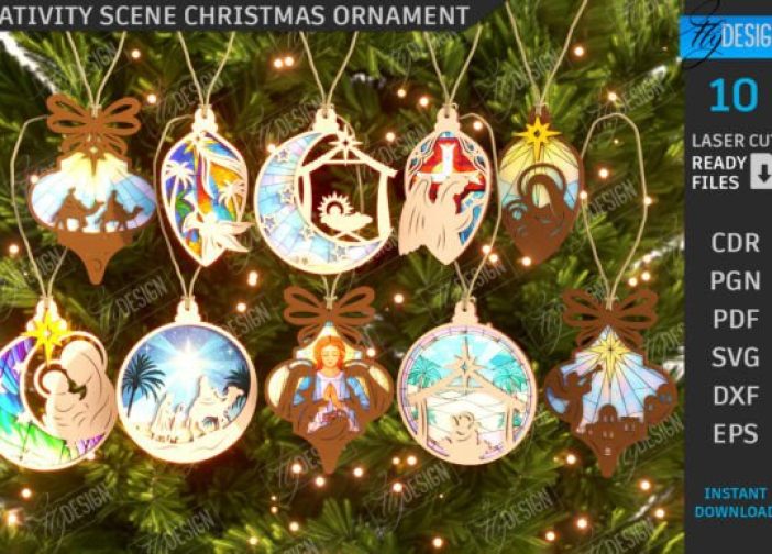 Juego de adornos colgantes de belén