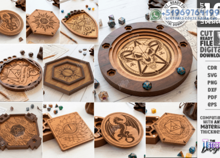 Juego de bandejas para dados Para mas Vectores Whatsapp 51969764199