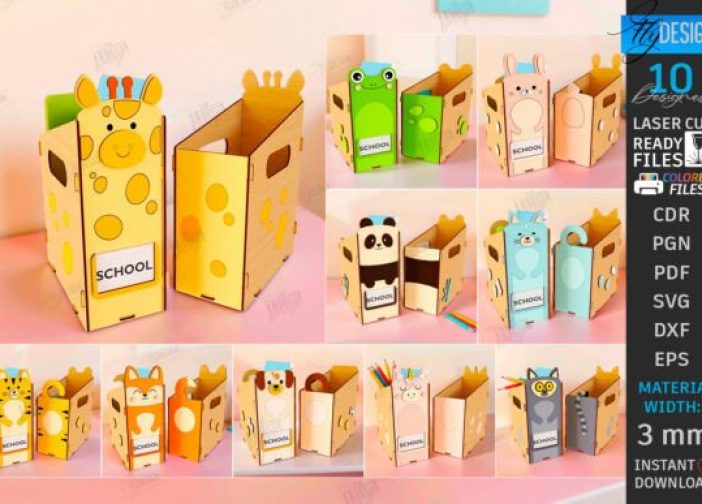 Juego de cajas de almacenamiento de papel para niños