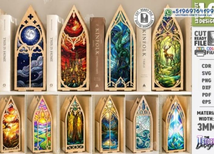 Juego de corte láser Fantasy Window Book Nook
