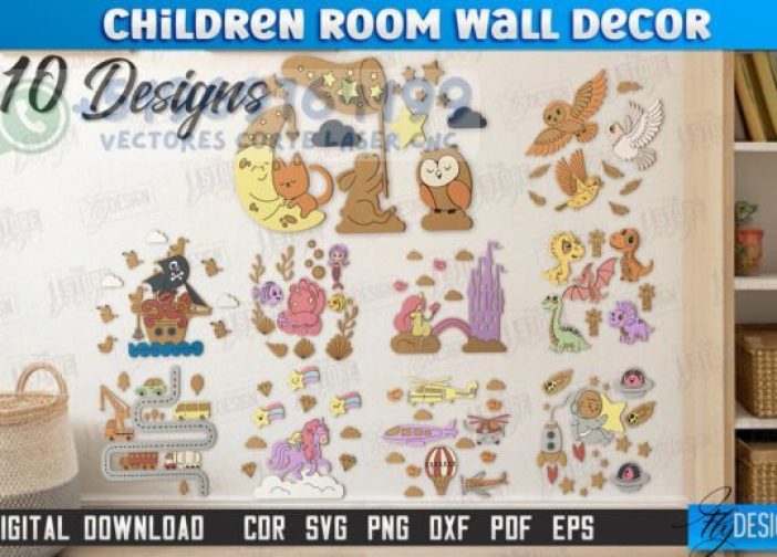 Juego de decoración de pared para habitación infantil