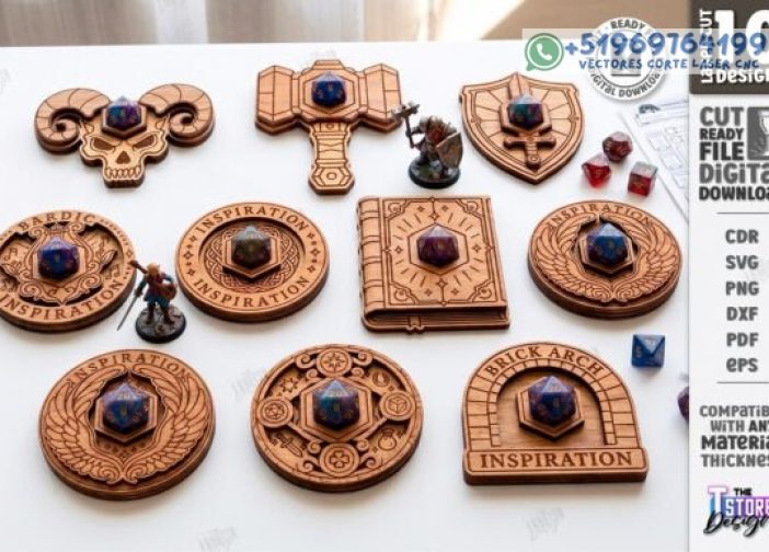 Juego de fichas bárdica para juegos de rol Para mas Vectores Whatsapp 51969764199