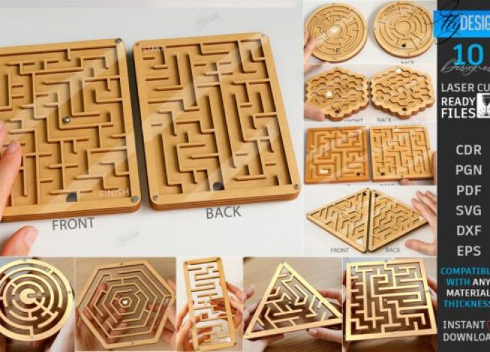 Juego de laberinto de madera de bolsillo