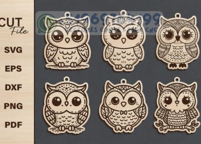 Juego de llaveros de búho