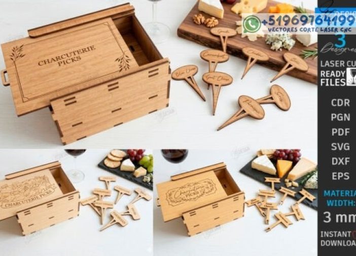 Juego de marcadores de queso con caja tapa deslizante Para mas Vectores Whatsapp 51969764199