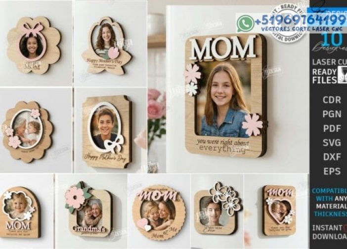 Juego de marcos de fotos para el Día de la Madre Para mas Vectores Whatsapp 51969764199