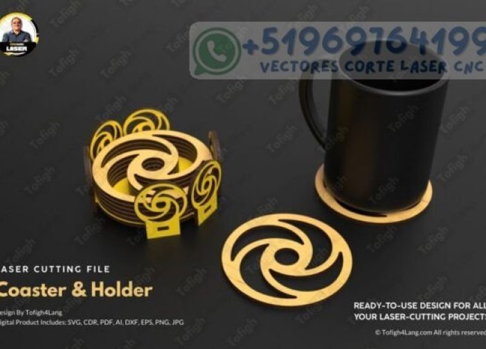 Juego de posavasos moderno con soporte